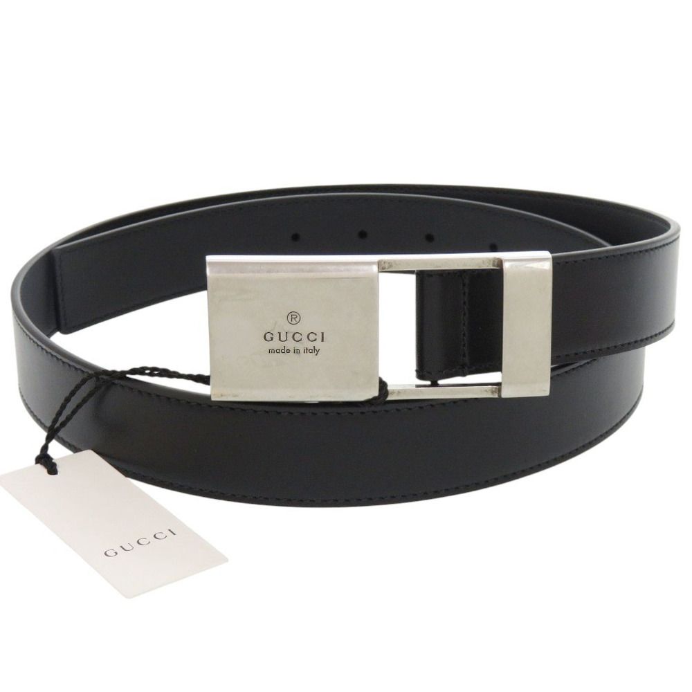 GUCCIベルト 新品同様 グッチ 793761 レザー ブラック ベルト 黒 0691 GUCCI メンズ