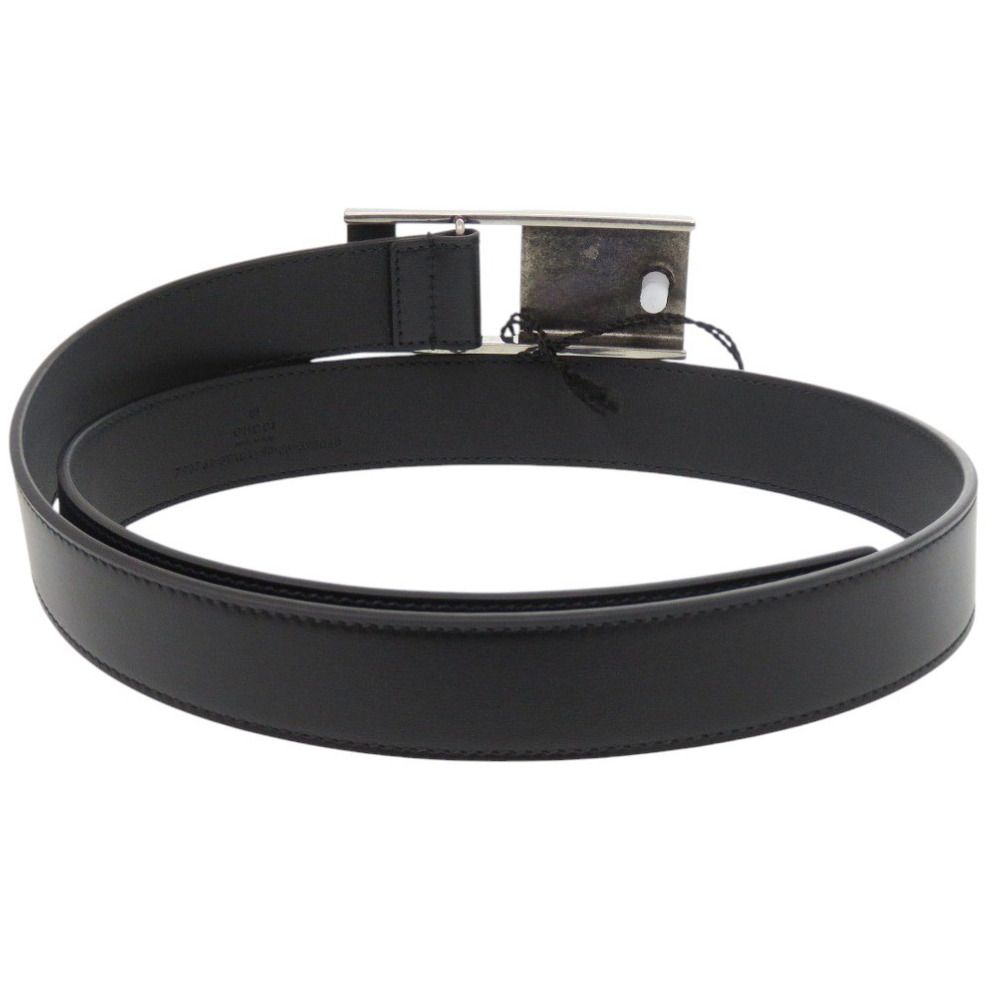 新品同様 グッチ 793761 レザー ブラック ベルト 黒 0691 GUCCI メンズ