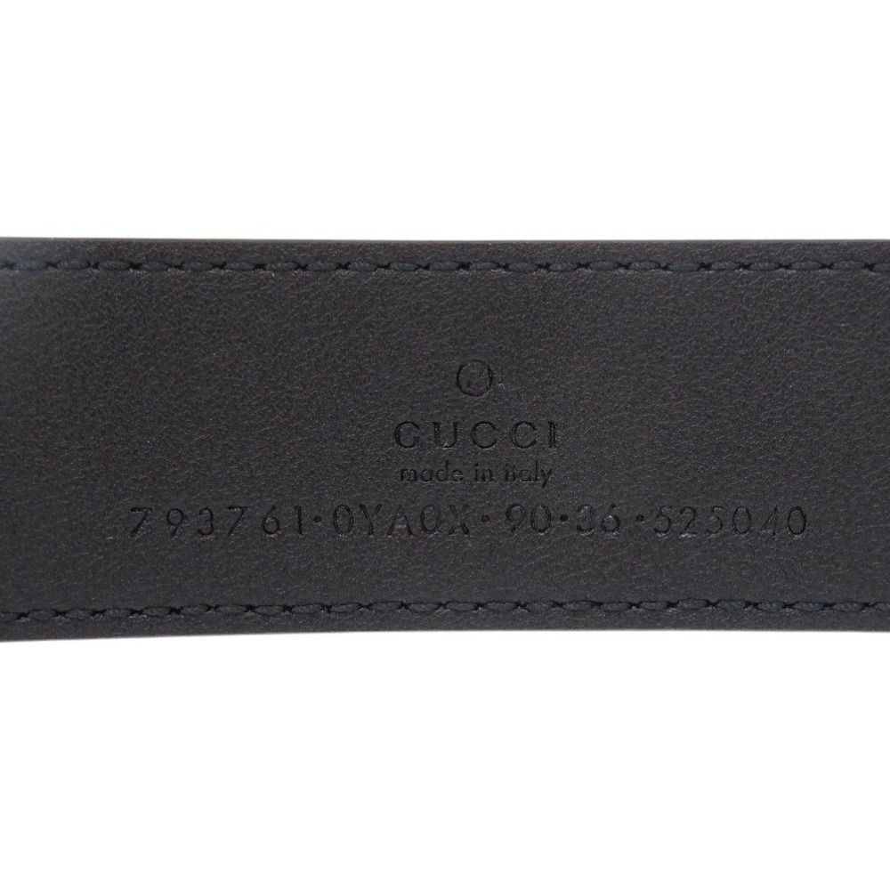 新品同様 グッチ 793761 レザー ブラック ベルト 黒 0691 GUCCI メンズ