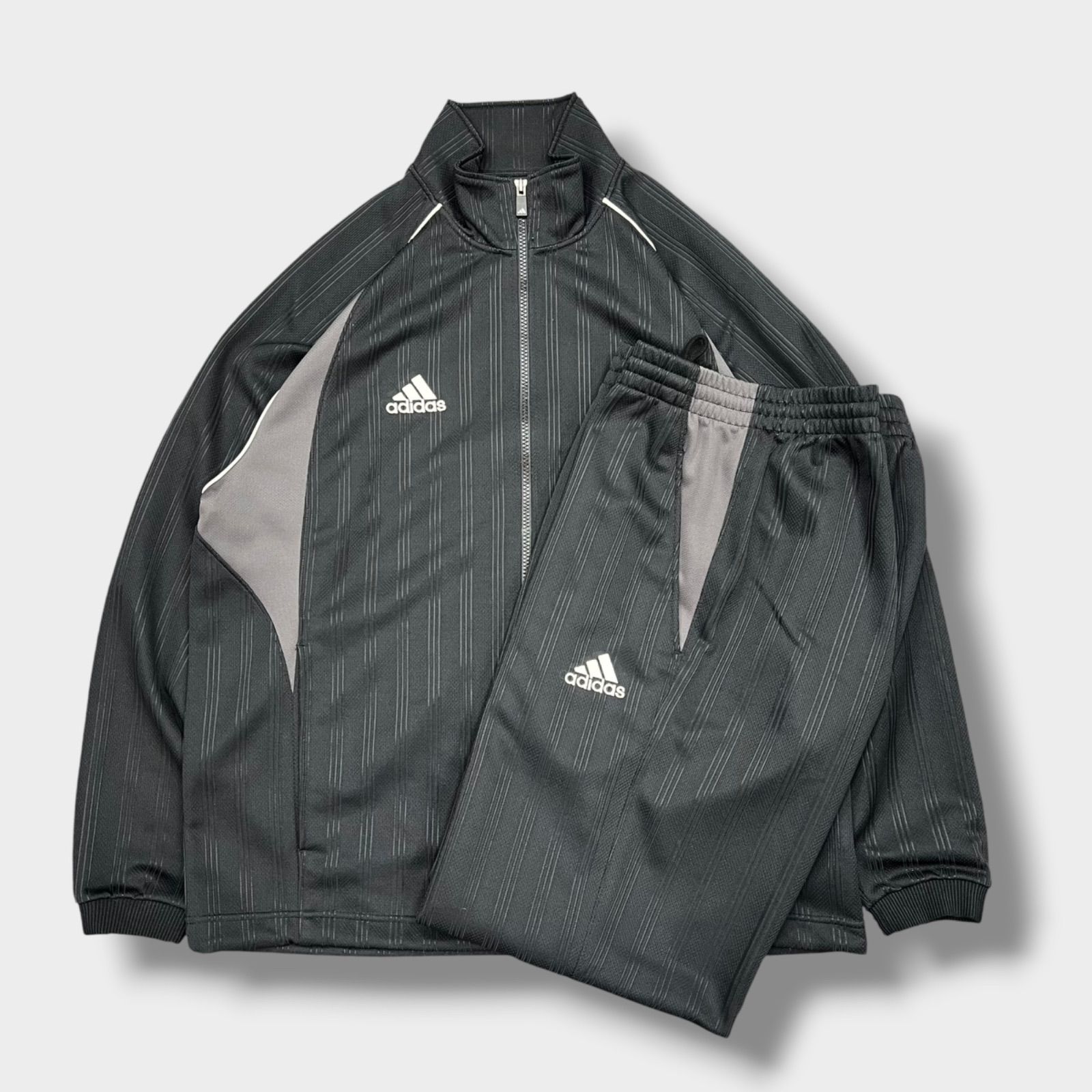 adidas 00s 万国旗タグ ジャージ セットアップ 黒 L トラック 
