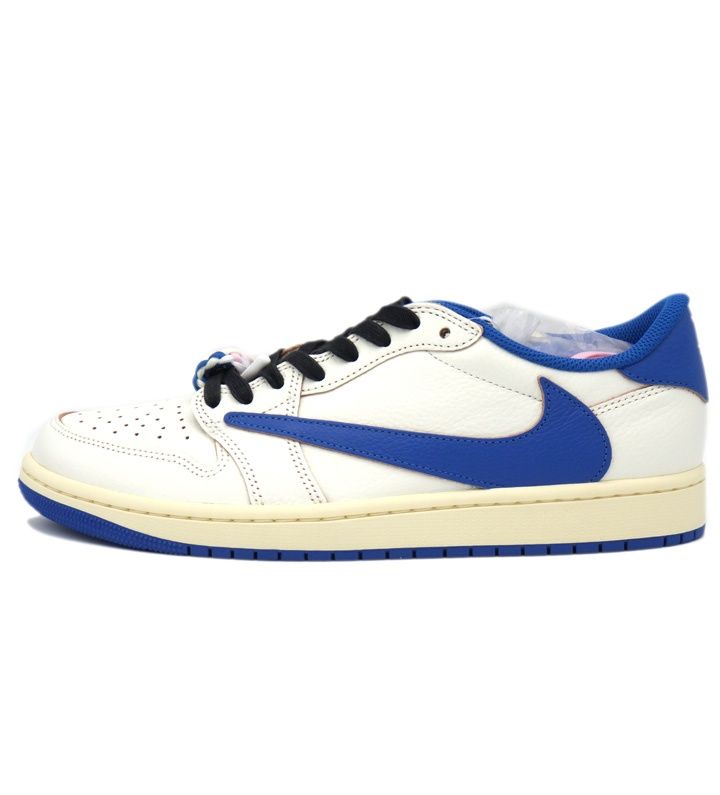 ナイキ NIKE × トラヴィス スコット Travis Scott × フラグメント Fragment 【 DM7866 104 】 エア ジョーダン 1 ロー セイル ミリタリー ブルー スニーカー h7941