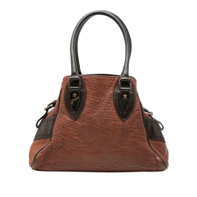 フェンディ エトニコ ハンドバッグ 8BN157 ブラウン レザー レディース FENDI【1-0266320】
