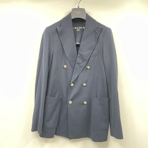 【中古】CIRCOLO1901 ライトピケ ダブルジャケット ネイビー サイズ46 チルコロ[17]