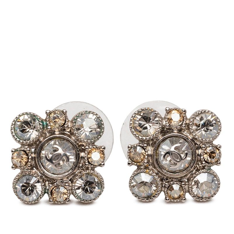 シャネル ココマーク ピアス シルバー ラインストーン メッキ レディース CHANEL【1-0267805】