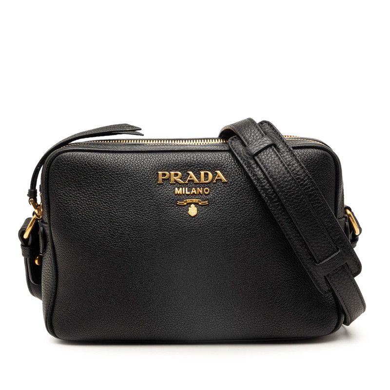 プラダ 斜め掛け ショルダーバッグ 1BH082 ブラック ヴィッテロダイノレザー レディース PRADA【247-69052】