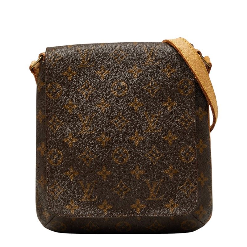 ルイ ヴィトン モノグラム ミュゼットサルサ ショート ショルダーバッグ M51258 ブラウン PVC レザー レディース LOUIS VUITTON【1-0269378】