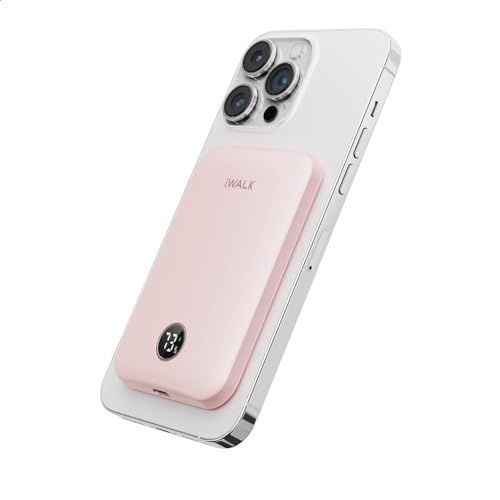 iWALK 超薄型 MagSafe対応 マグネット式ワイヤレス充電器 5000mAh コンパクト 持ち運び USB-Cポート& LEDディスプレイPSE技術基準適合 iPhone 17/16/15/14/13/12シリーズ対応 旅行/出張/災害用 機内持ちas
