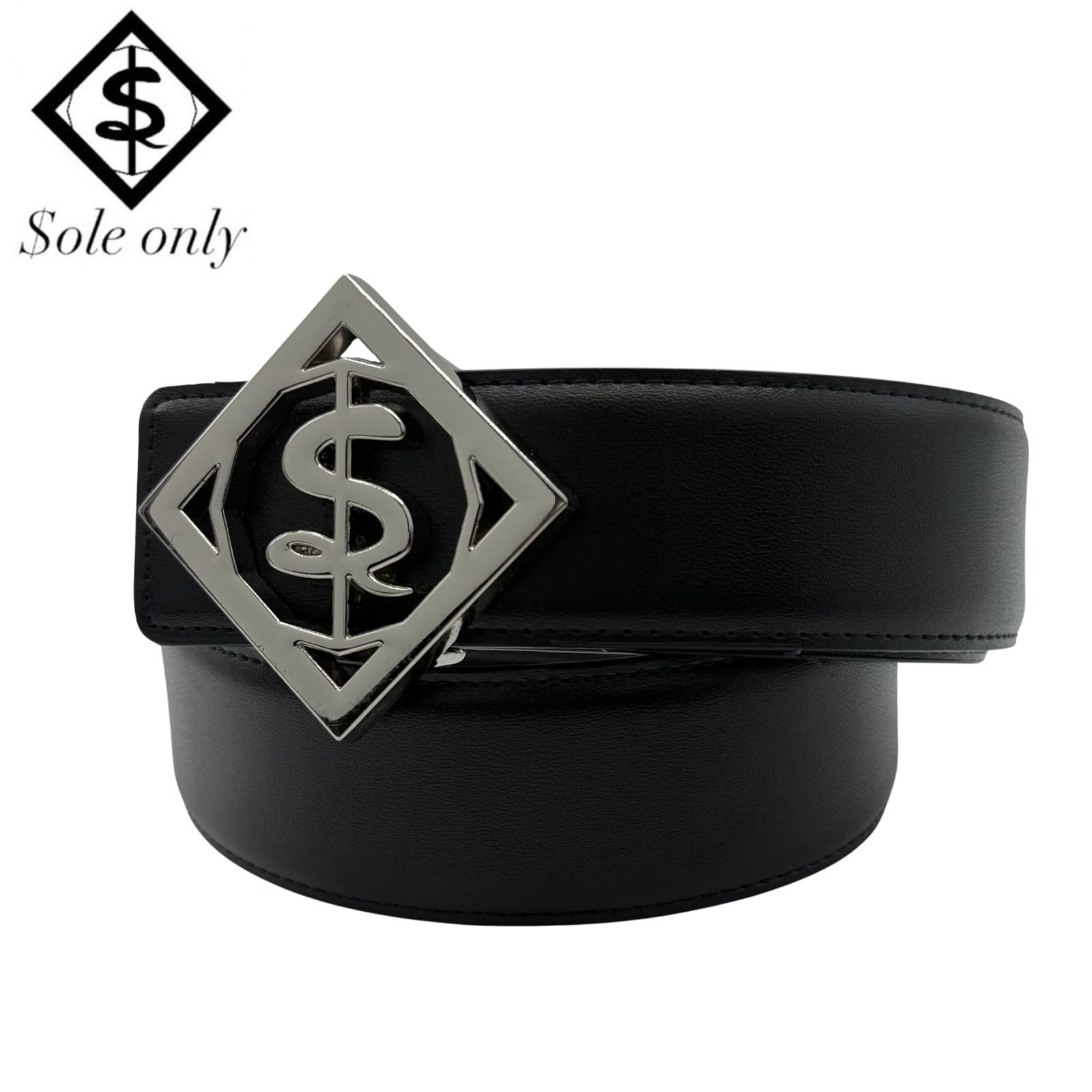 $ole only Logo レザーベルト Leather Belt ブラック 黒 Black ソールオンリー ウエストサイズ 88cm~105cm