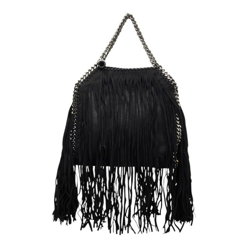 ステラマッカートニー ファラベラ フリンジ チェーン ショルダーバッグ トートバッグ ブラック ポリエステル レディース Stella McCartney【1-0271223】