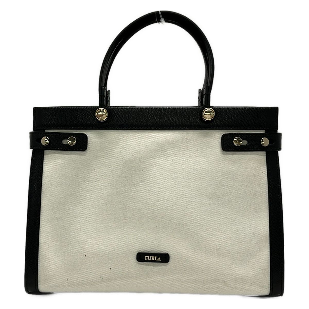 FURLA(フルラ) トートバッグ - 白×黒 レザー