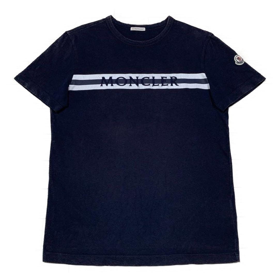 モンクレール　ロゴ　ワッペン　M ネイビー　Tシャツ　国内正規品 5S508