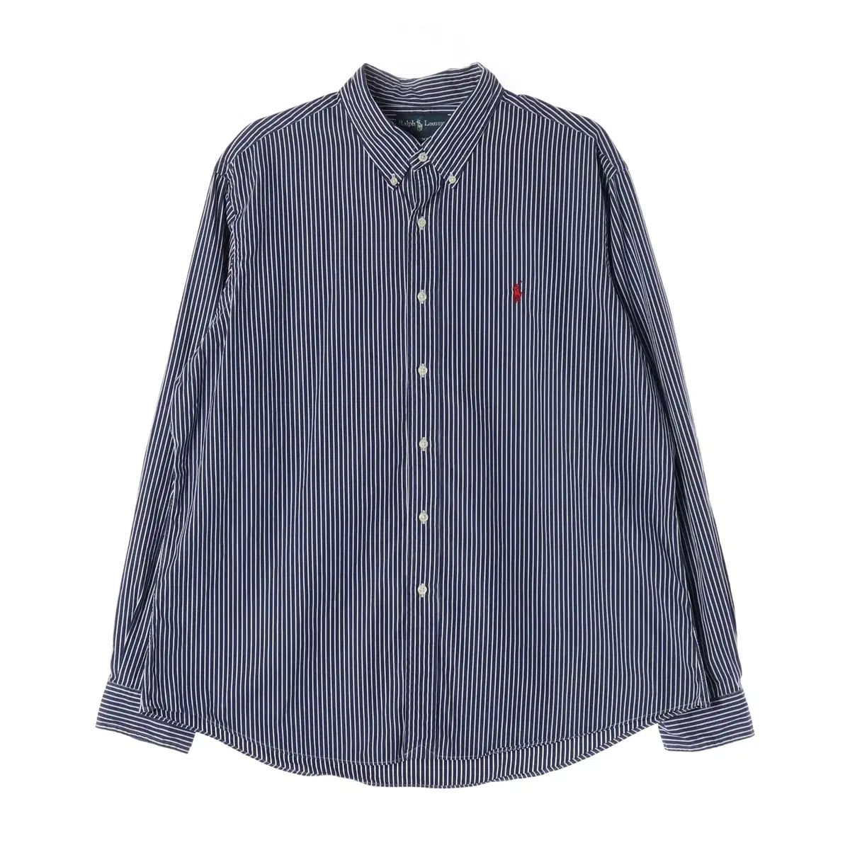ポロラルフローレン ストライプ シャツ ネイビー XXL