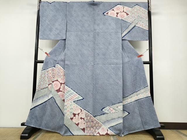 平和屋着物●名門 藤娘きぬたや・総絞り 訪問着 切嵌吉祥花文 正絹 逸品 未使用 CABF3344ut