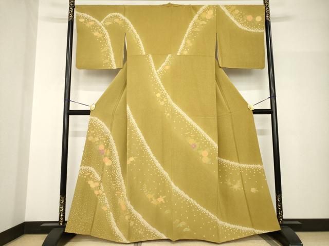 平和屋着物●訪問着　絞り　遠山花文　金彩　正絹　逸品　AABH9523ck