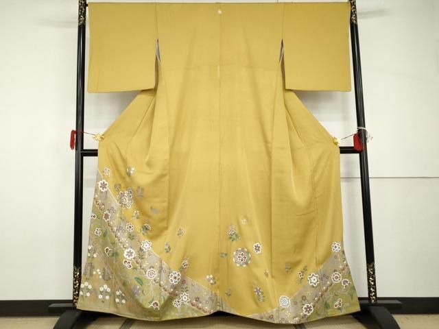 平和屋着物●豪華色留袖　正倉院花唐草文　金銀彩　正絹　逸品　AABH8859cs
