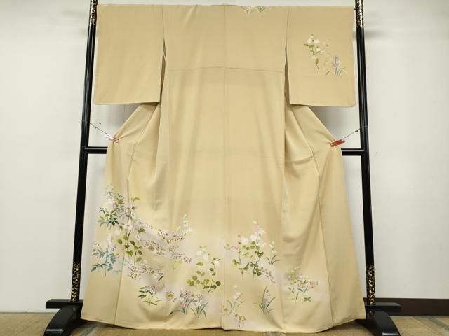 平和屋着物●訪問着　友禅　草花尽くし　暈し染め　正絹　逸品　CABF3365ut