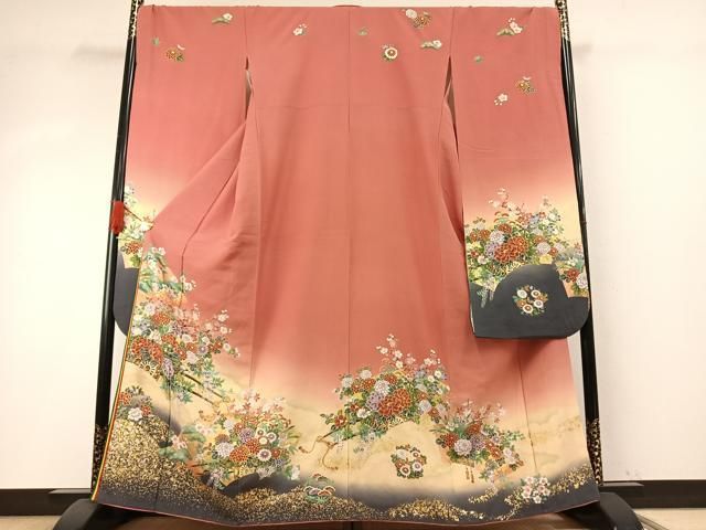 平和屋着物□豪華振袖 芝草 箔散らし 暈し染め 金彩 正絹 逸品 CABF2951ze