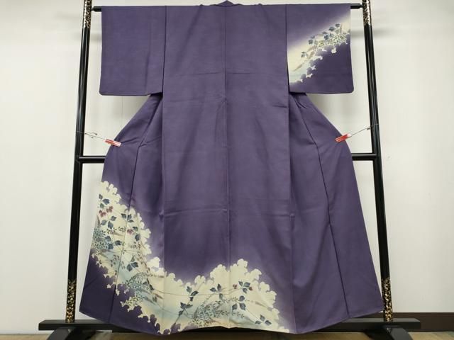 平和屋着物●訪問着　手描き　枝花文　暈し染め　さが美扱い　正絹　逸品　CABF3370ut