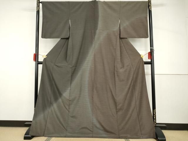 平和屋着物●本塩沢　訪問着　やまだ織　霞文　正絹　逸品　AABH8891cs