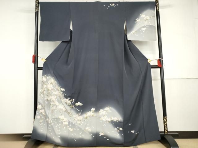 平和屋着物●総刺繍　訪問着　枝桜　暈し染め　金糸　三越扱い　正絹　逸品　AABH8904cs