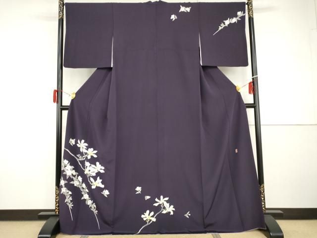 平和屋着物●本加賀友禅作家 菊田宏幸 訪問着 枝花文 正絹 逸品 AABH8921cs
