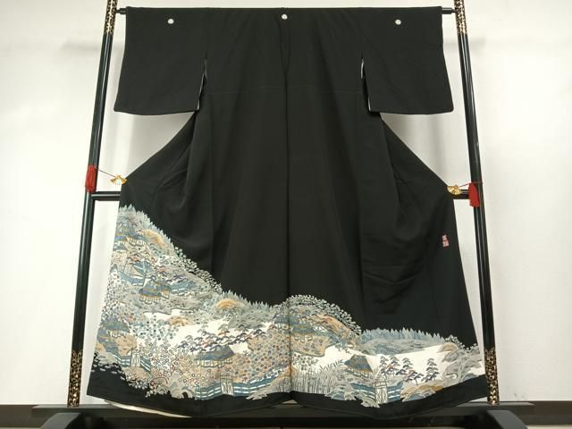 平和屋着物●本加賀友禅作家　百貫華峰　黒留袖　茶屋辻　銀座おゝぎ屋扱い　正絹　逸品　AABH5046fy 43,940円