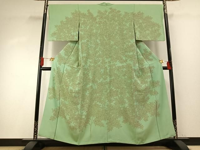 平和屋着物●訪問着　枝葉文　正絹　逸品　AABH5049fy