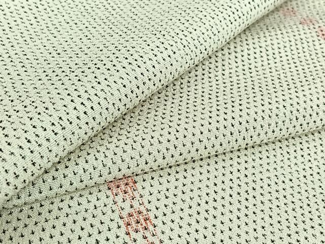 平和屋着物▽本塩沢　単衣　蚊絣　小田急百貨店扱い　正絹　逸品　AABH9763jh