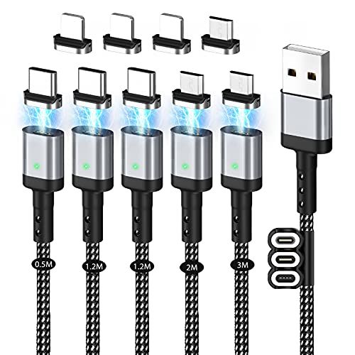 マグネット 充電ケーブル SUNTAIHO USBケーブル【0.5M 1.2M 1.2M 2M 3M】QC3.0/3A急速充電 USB2.0高速データ転送 磁石 磁気 防塵 着脱式 マイクロUSB Type-C コネクタ タイプc Micro USB Cabt