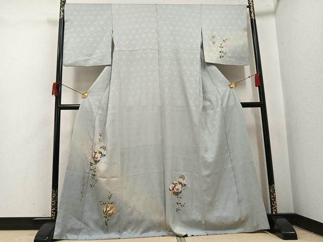 平和屋着物●訪問着　雪輪花文　暈し染め　金彩　正絹　逸品　AABH9650ph