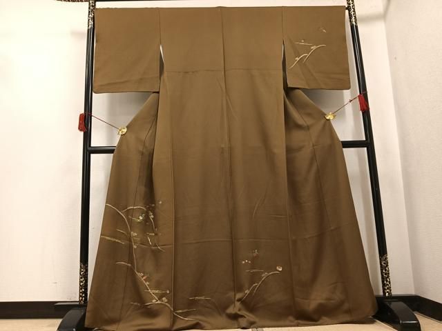 平和屋着物●訪問着　刺繍　成り物　金彩　正絹　逸品　AABH9651ph