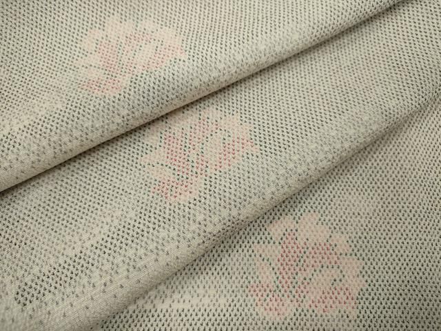 平和屋着物▽本塩沢　単衣　エ霞花文　正絹　逸品　CABF3024ze