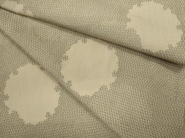 平和屋着物▽本塩沢　単衣　110亀甲　雪輪重ね　正絹　逸品　CABF3035ze