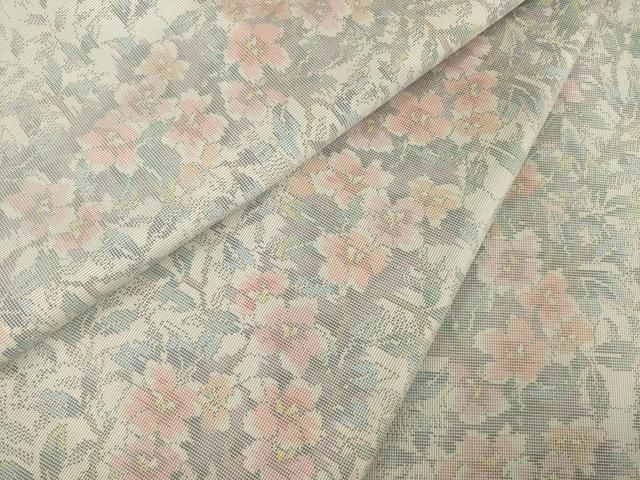 平和屋着物●本場大島紬　白大島　カタズ9マルキ　草花間道　正絹　逸品　AABH9546ck