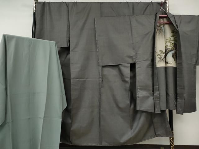 平和屋着物●男性 本場大島紬 アンサンブル 長襦袢セット 100亀甲 総詰め キングサイズ 正絹 逸品 未使用 CABF3439ut