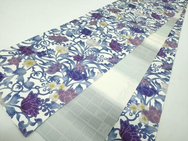 平和屋着物●両面　全通柄袋帯　型染　草花文　やまと誂製　正絹　逸品　DABE5179ps 38,870円