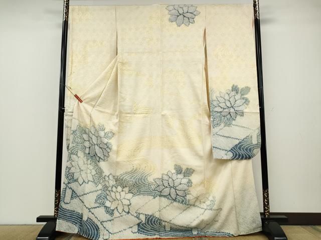 平和屋着物●豪華振袖　総絞り　流水草花文　正絹　逸品　CABF3470ut