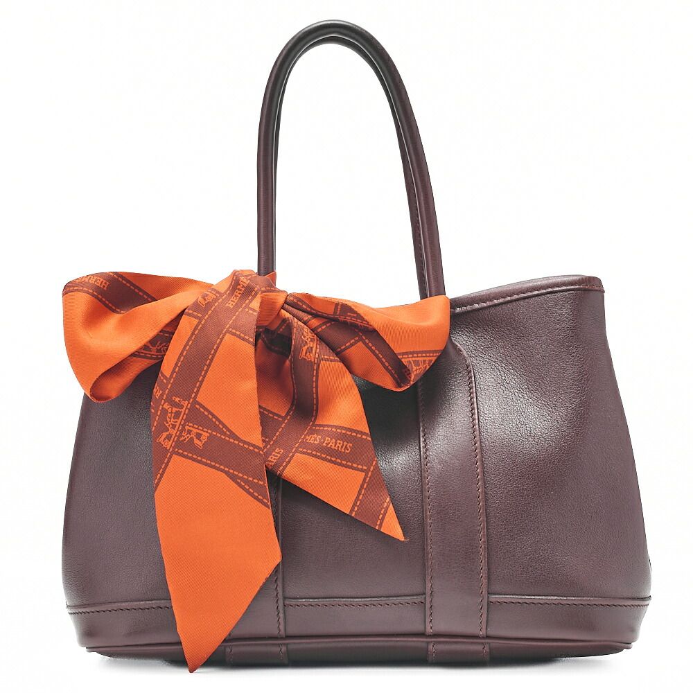 HERMES エルメス ガーデンパーティ TTPM スイフト トートバッグ ダークブラウン シルバー金具 レディースバッグ ブランド【中古】【送料無料】