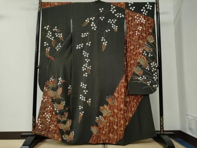平和屋着物●豪華振袖　花蝶文　金彩　正絹　逸品　CABE3095yc