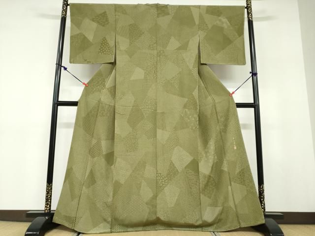 平和屋着物●寺山存男　江戸小紋　百柄　吉祥草花文　鈴乃屋扱い　正絹　逸品　未使用　DABD9557ud