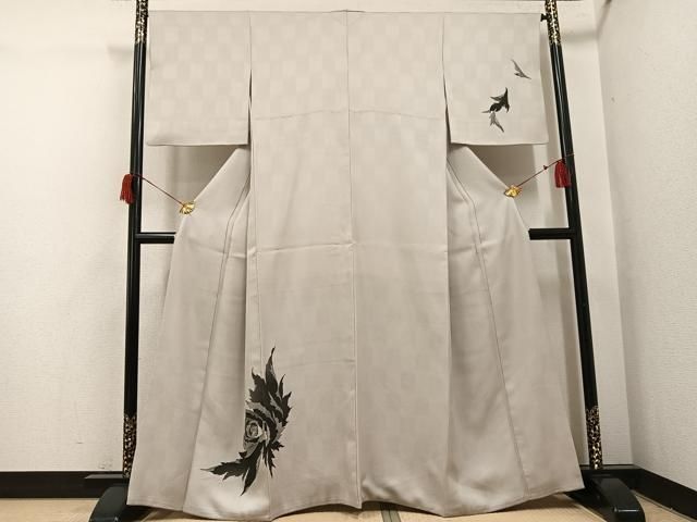 平和屋着物●訪問着　舞花文　金彩　正絹　逸品　AABH9746ph