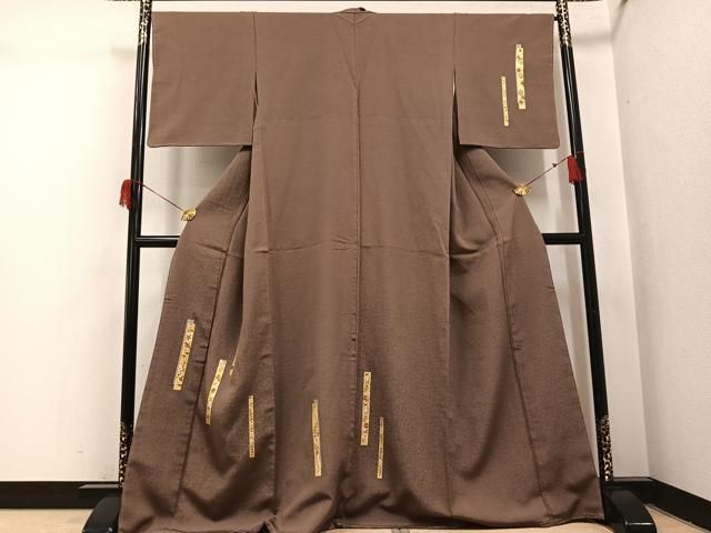 平和屋着物●訪問着　刺繍　短冊花文　金彩　正絹　逸品　未使用　AABI0457ph