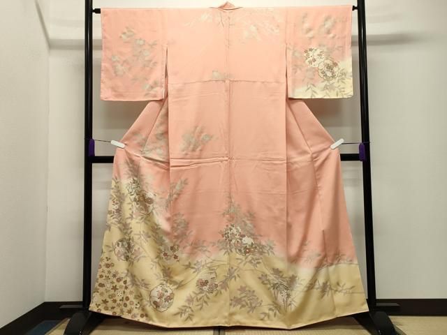 平和屋着物●訪問着　駒刺繍　雪輪花文　暈し染め　金彩　正絹　逸品　未使用　CABD9446gh 29,575円