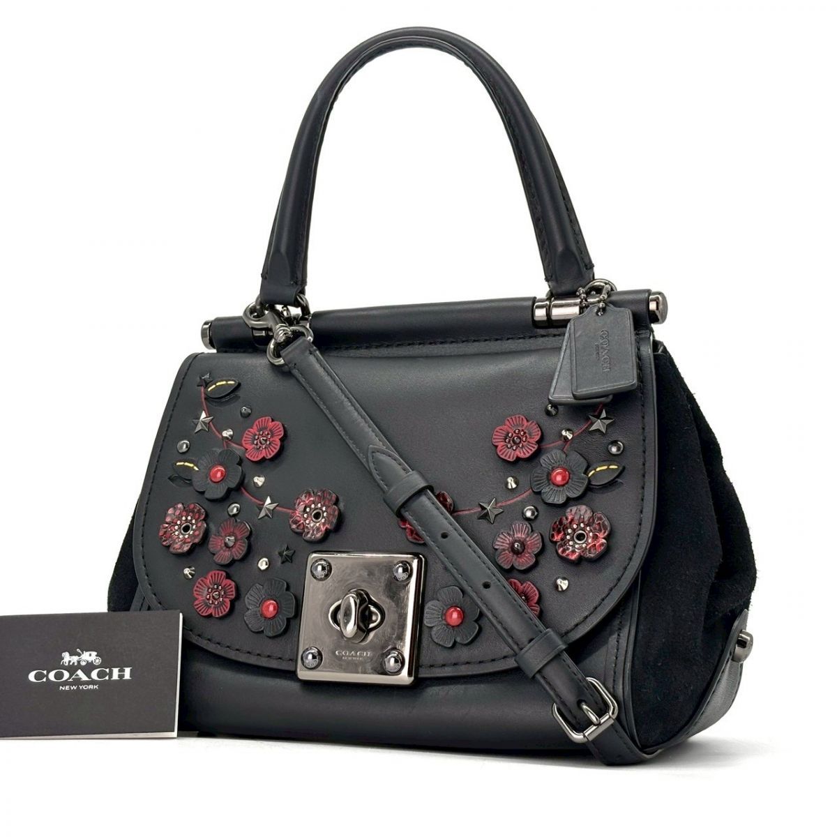 【エレガンス】COACH コーチ ティーローズ ドリフター ハンドバッグ 花柄 花束を纏う横顔】 COACH ティーローズ ドリフター 2way ショルダー
