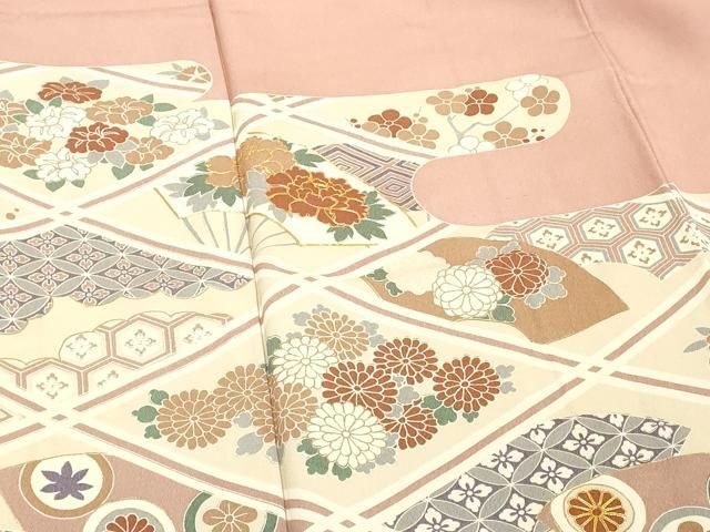 平和屋着物□豪華色留袖 駒刺繍 吉祥花文 金彩 正絹 逸品 DABF4201cd