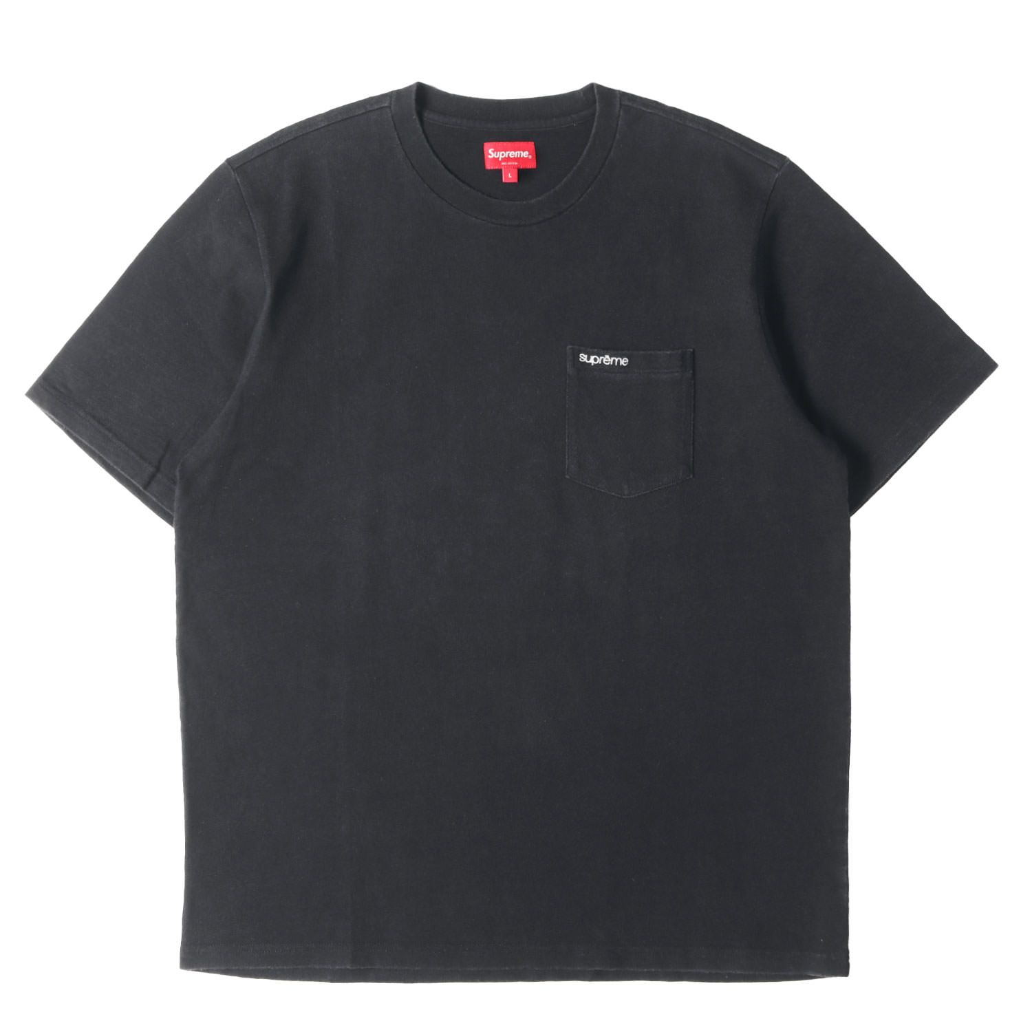 Supreme シュプリーム Tシャツ ブラック 黒 サイズ:L | クラシックロゴ ヘビー ポケットTシャツ(S/S Pocket Tee) | トップス カットソー 半袖【メンズ】【中古】
