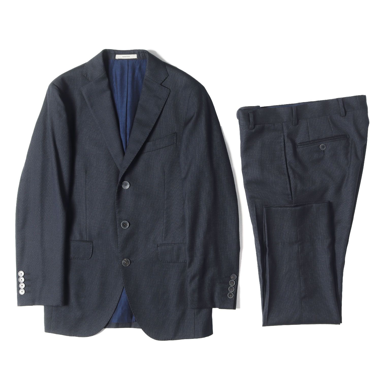 最終価格！ボリオリ HAMPTON スーツセットアップ 44 ネイビー チェック 美品】BOGLIOLI ボリオリ ネイビー 紺 サイズ:42 | ホップサック