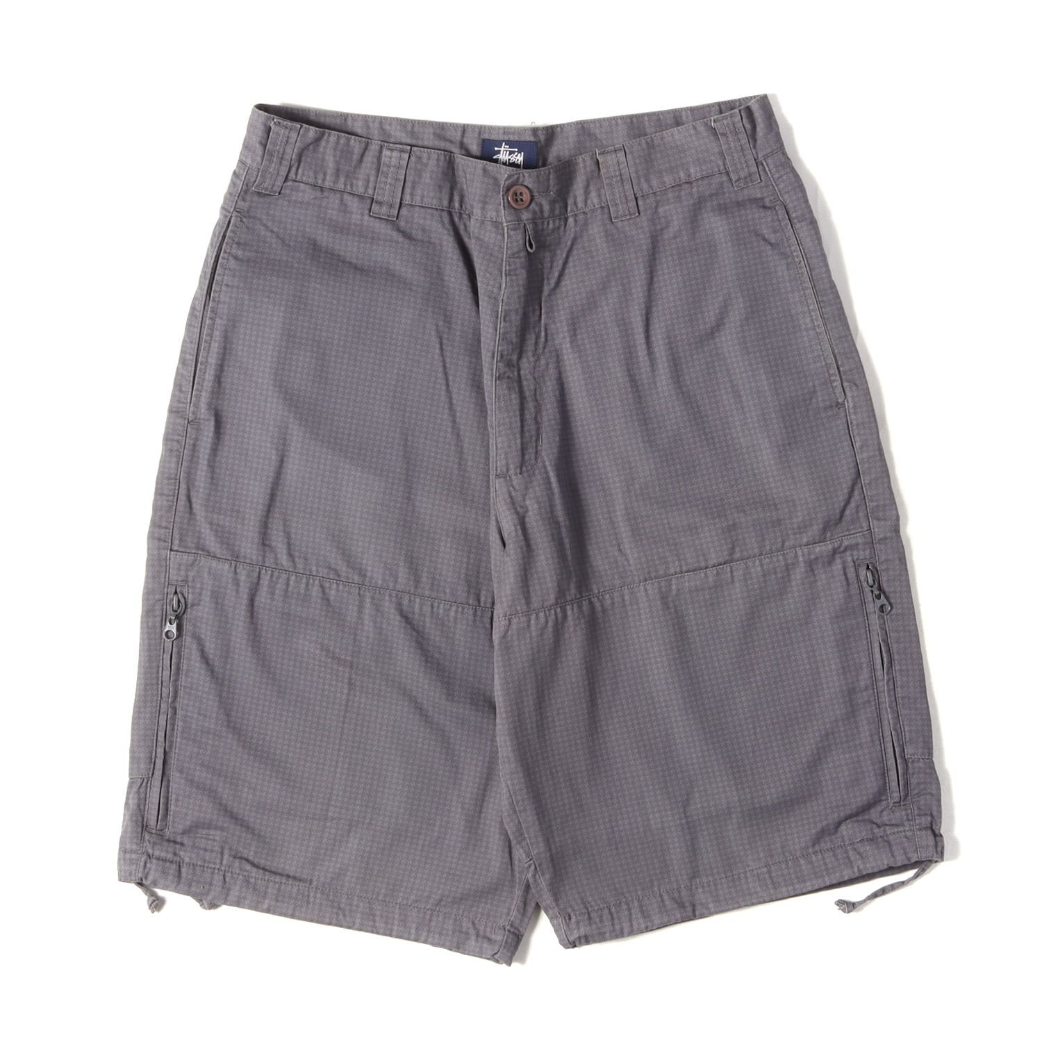 STUSSY ステューシー パンツ チャコール サイズ:32 | 00s 千鳥格子 ミリタリー コットン ショーツ | 00年代 アーカイブ | ボトムス ショートパンツ【メンズ】【中古】