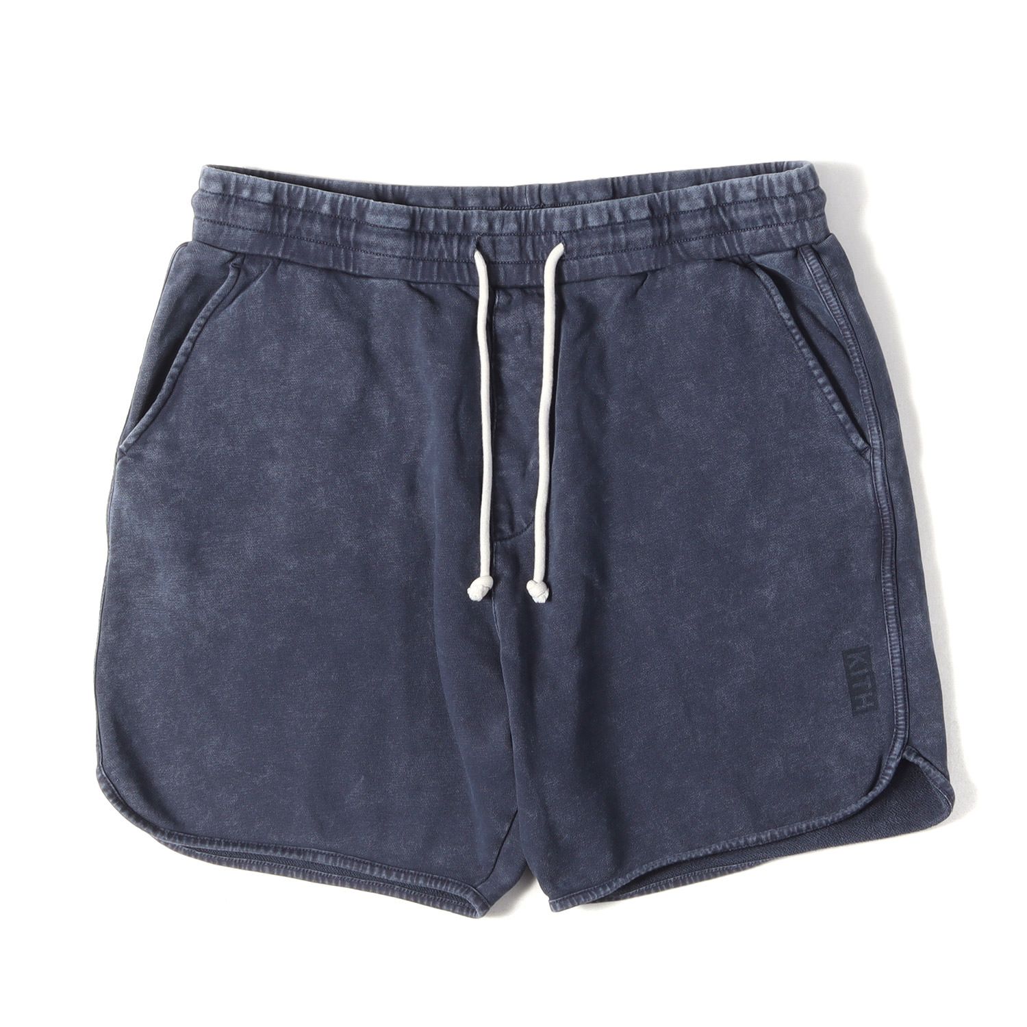 【美品】KITH NYC キス ニューヨークシティー パンツ ネイビー 紺 サイズ:L | ガーメントダイ加工 ストレッチ スウェットショーツ | ボトムス ショートパンツ ズボン【メンズ】【中古】
