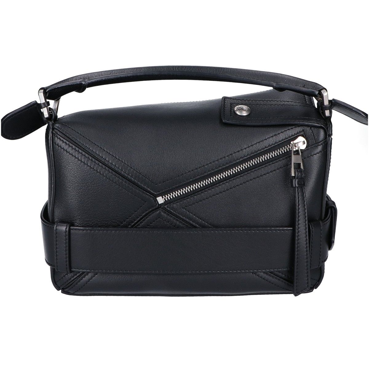 LOEWE ロエベ  25AW A510S21XC7 ﾊﾟｽﾞﾙ ﾊﾞｲｶｰ ｽﾓｰﾙ ﾌﾞﾗｯｸ - Small Puzzle Biker bag in shiny calfskin Black - LOEWE